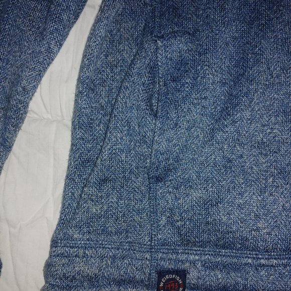 Weird Fish Sweatshirt Winter Warm Men's Size UK Small Blue tweed Henley 1/2 Zip - Picture 6 of 9